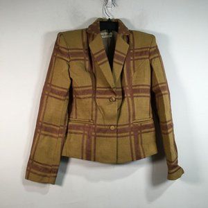 Alyson Eastman Women's Muse Plaid Blazer, Size S - Brown